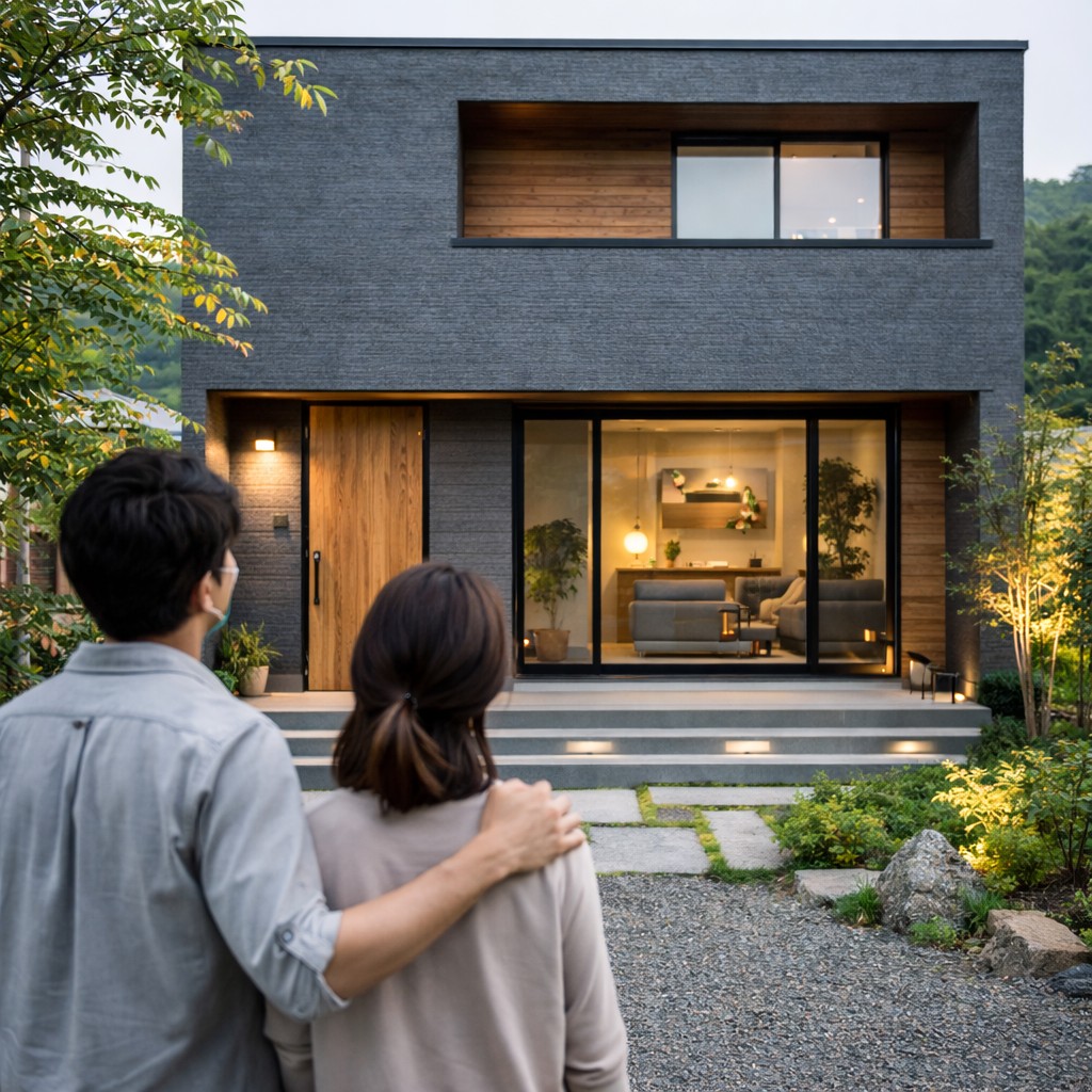 グレーと木のような落ち着いたデザインが好きな方