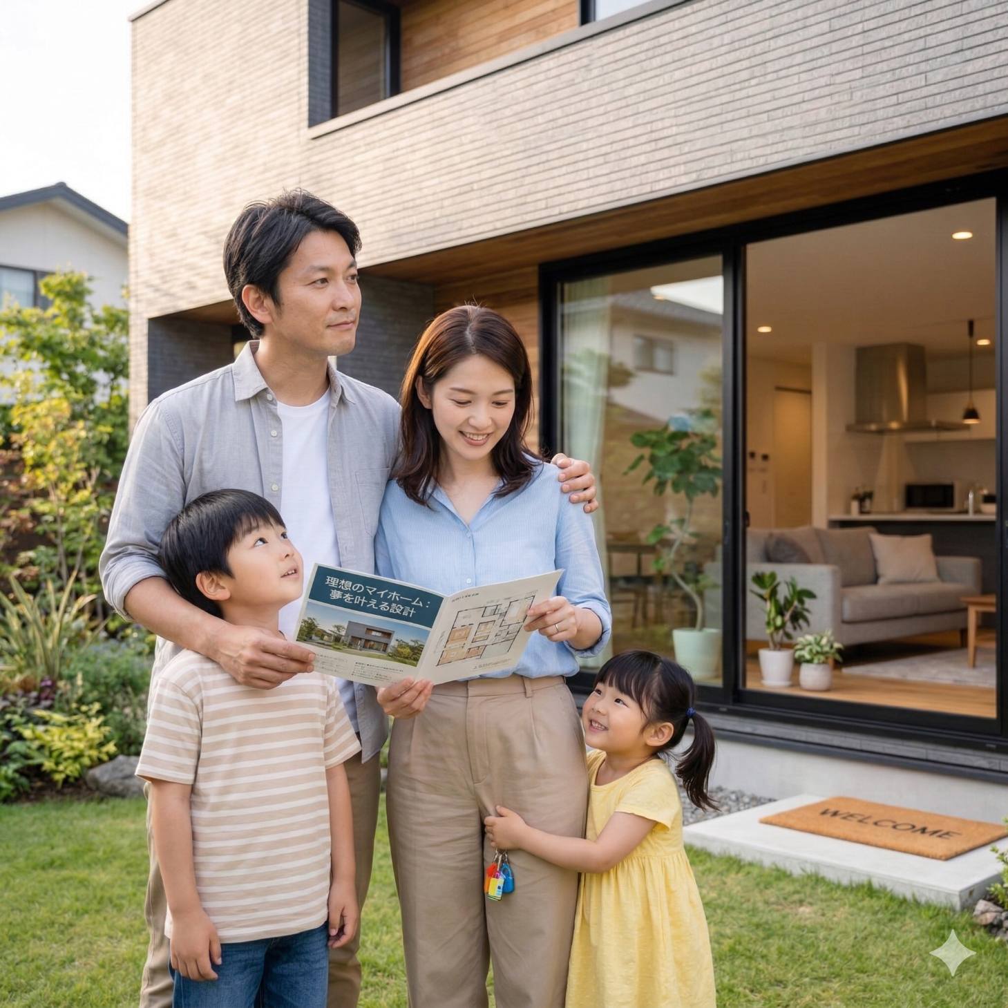 マイホーム購入を検討している日本人ファミリー
